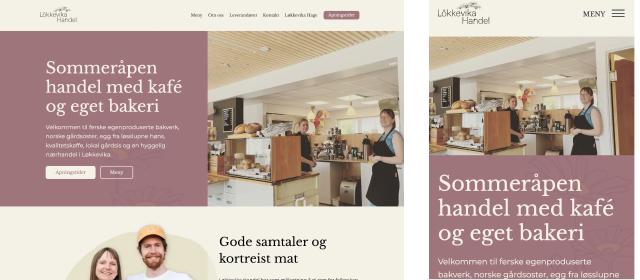 Utsnitt av nettsidene til Løkkevika Handel.
