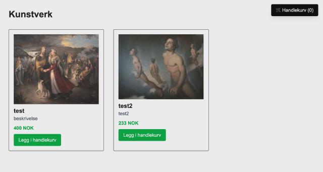 Skjermbilde av produktutvalg