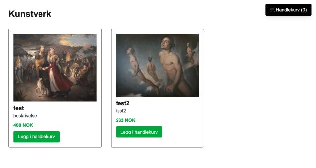 Skjermbilde av produktutvalg