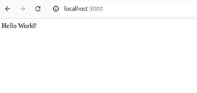 Skjermbilde av nettleseren som er koblet til min første Express-server.